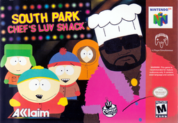 South Park Chef's Luv Shack box art for Nintendo 64